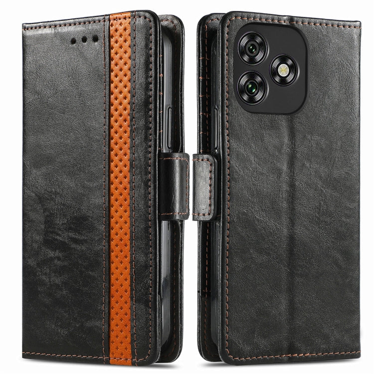 Funda de Cuero con Hebilla Magnética Doble para Teléfono Oukitel C53 Caseneo Splicing (Negro)