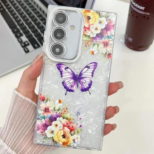 Funda TPU Samsung Galaxy A25 5G Textura Chapada Mariposa PelĂcula Lente (Flores y Mariposas Hu1)
