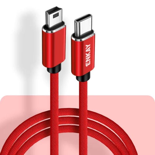 Cable de Datos y Carga Enkay ENK-CB169USB Tipo C a Mini USB 2.0 Longitud 1 m (Rojo)