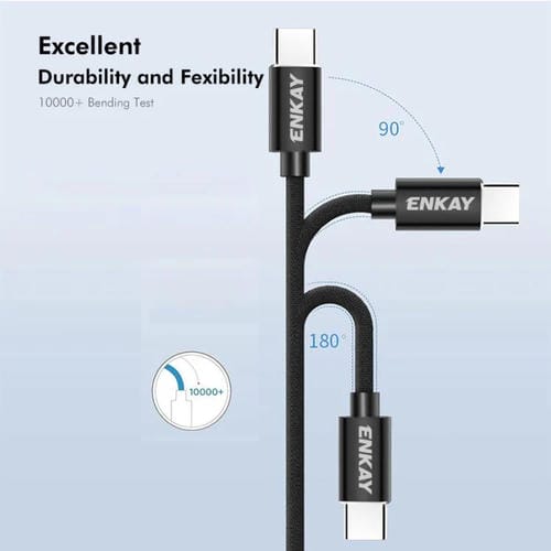 Cable de Datos de Carga Enkay ENK-CB169USB Tipo C a Mini USB 2.0 Longitud 1 m (Azul)
