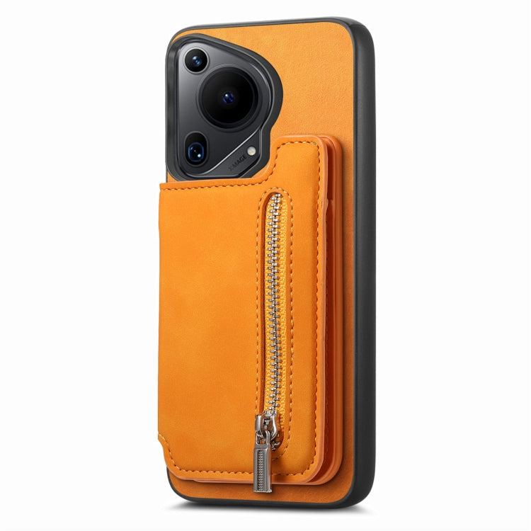 Funda para Teléfono Huawei Nova 13 Pro con Cremallera Magsafe, Tarjetero, Trasera (Amarilla)