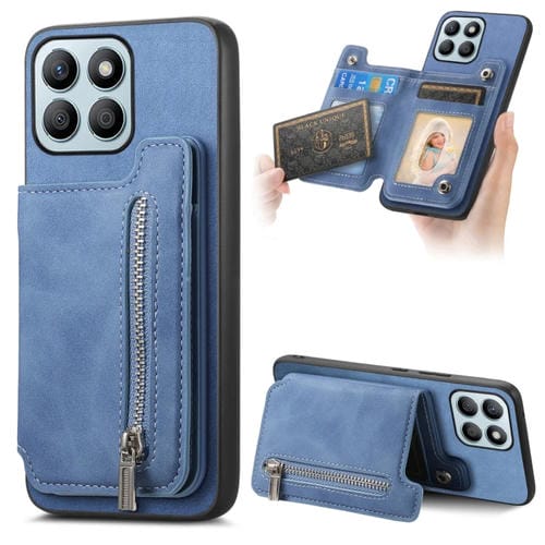 Funda para Teléfono Honor X8B con Cremallera Magsafe Retro (Azul)