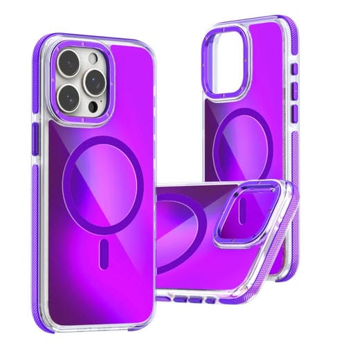 Funda para Teléfono Magsafe iPhone 15 Pro Max Degradado Dos Colores (Morado)