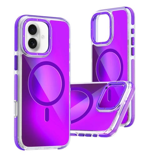 Funda para Teléfono Magsafe iPhone 16 Degradado Dos Colores (Morado)