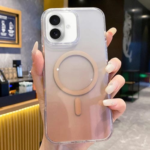 Funda para Teléfono Magsafe PC Transparente con Degradado para iPhone 16 (Marrón Degradado)