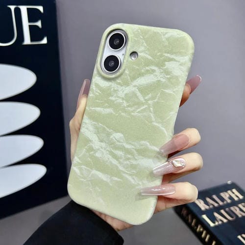 Funda para iPhone 16 Plus Cuero Aterciopelado Media Cobertura PC (Verde)