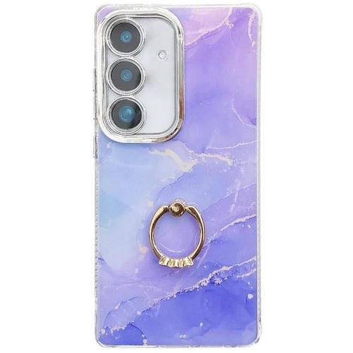 Funda para TelĂ©fono Samsung Galaxy A25 5G Soporte de Anillo Textura MĂĄrmol (Azul PĂșrpura)
