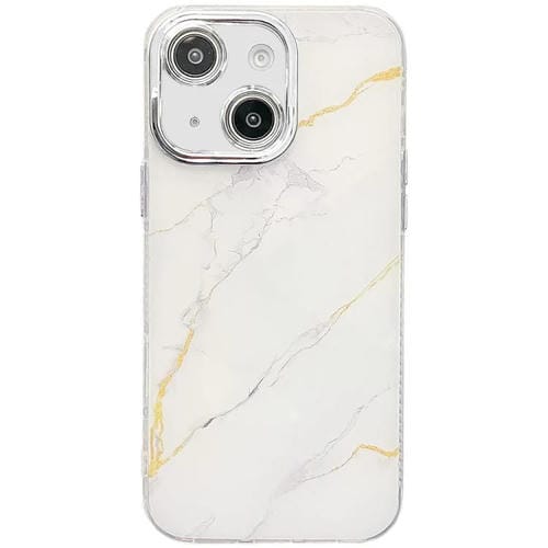 Funda para Teléfono iPhone 14 Textura Mårmol Galvanizado (Oro Blanco)
