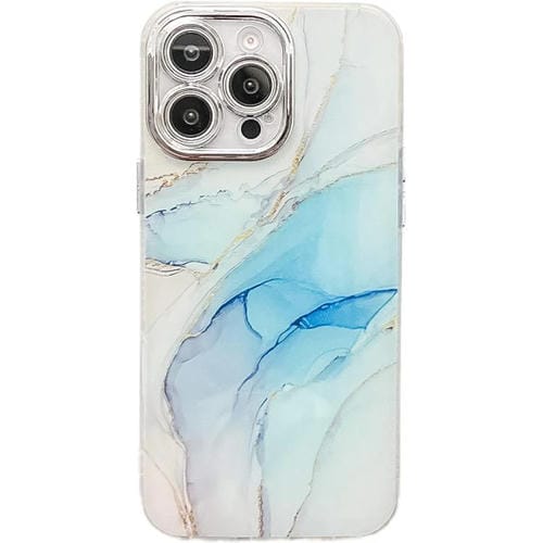 Funda para Teléfono iPhone 14 Pro Textura Mårmol Galvanizado (Azul Claro)
