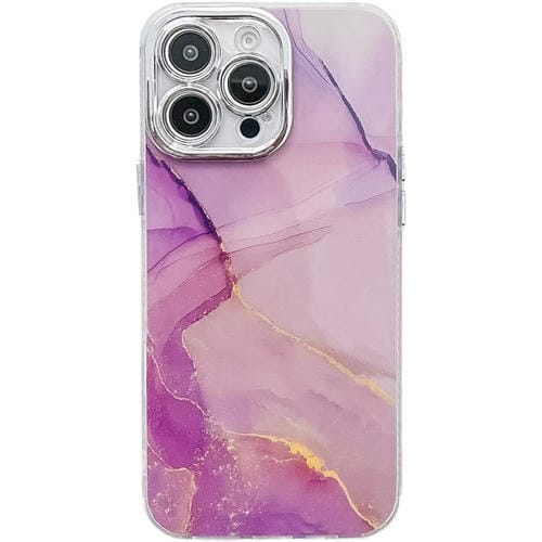 Funda para Teléfono iPhone 14 Pro Textura Mårmol Galvanizado (Dorado, Morado, Rojo)