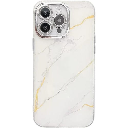 Funda para Teléfono iPhone 15 Pro Textura Mårmol Galvanizado (Oro Blanco)