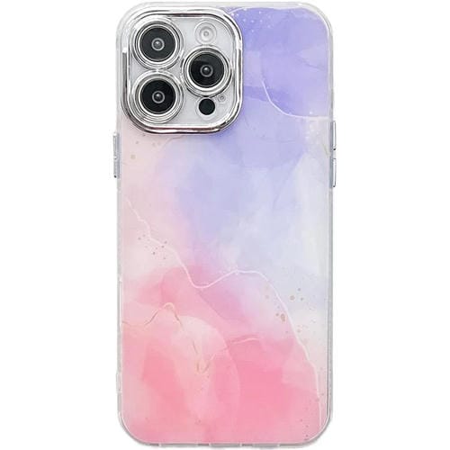 Funda para TelĂ©fono iPhone 15 Pro Textura MĂĄrmol Galvanizado (PĂșrpura Rosa)