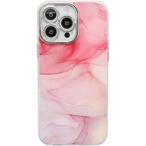 Funda para Teléfono Apple iPhone 16 Pro Textura Mármol Galvanizado (Rosa M2)