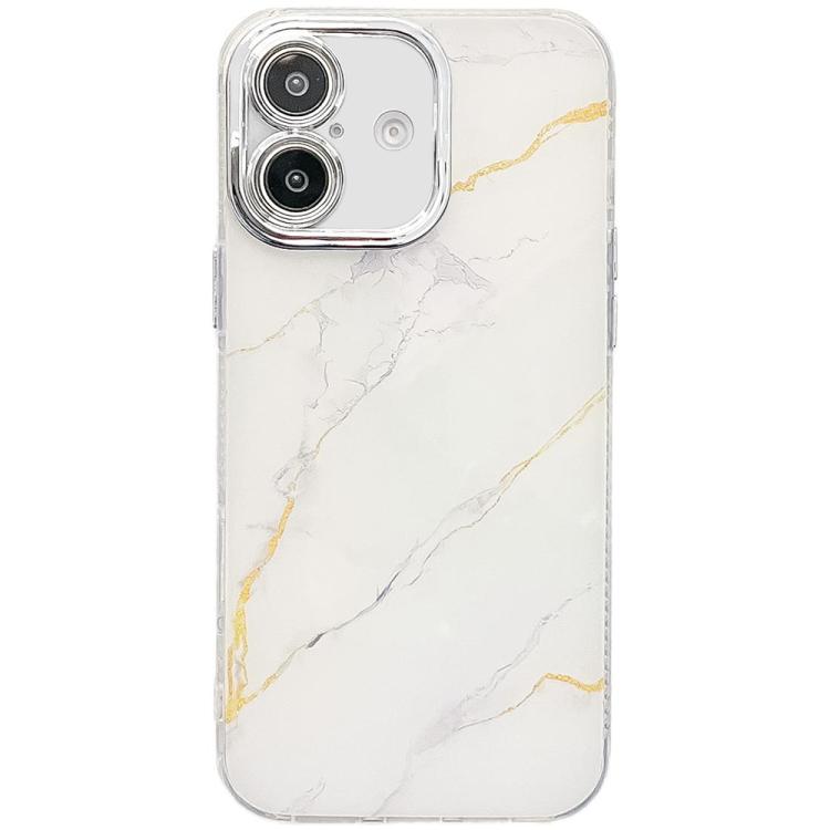 Funda para Teléfono iPhone 16 Textura Mårmol Galvanizado (Oro Blanco)