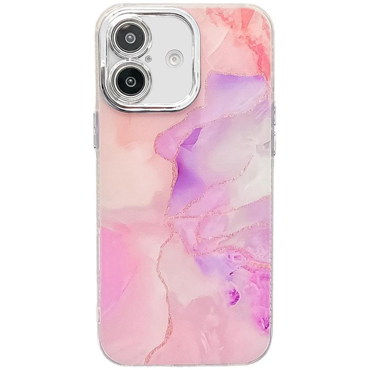 Funda para TelĂ©fono iPhone 16 Textura MĂĄrmol Galvanizado (Rosa PĂșrpura)