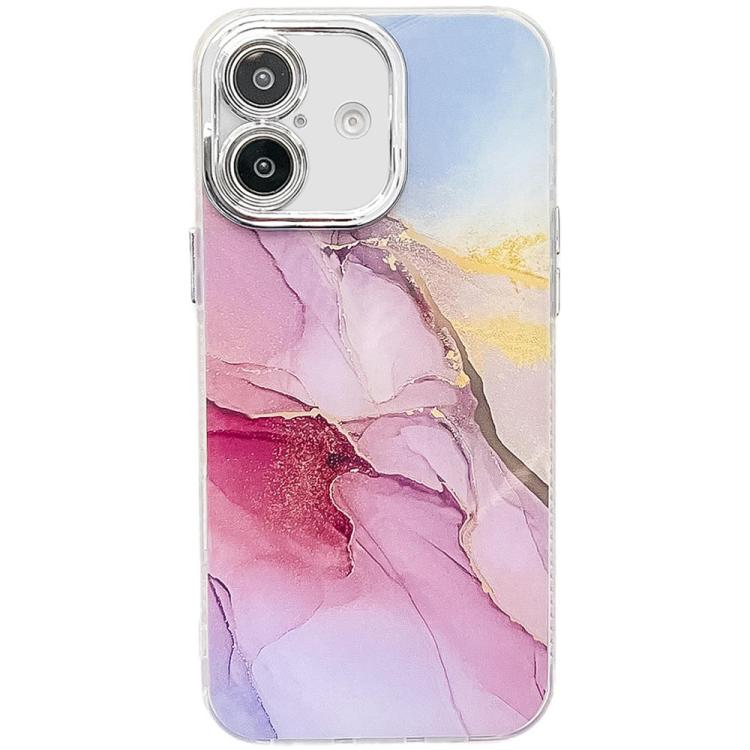 Funda para Teléfono iPhone 16 Textura Mármol Galvanizado (Oro, Rosa, Rojo)