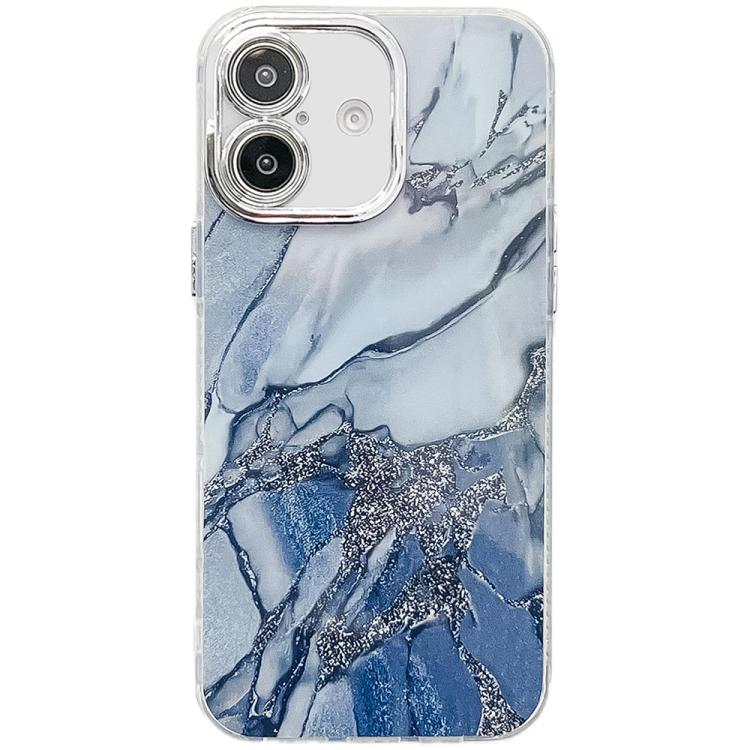 Funda para Teléfono iPhone 16 Textura Mårmol Galvanizado (Azul Marino)