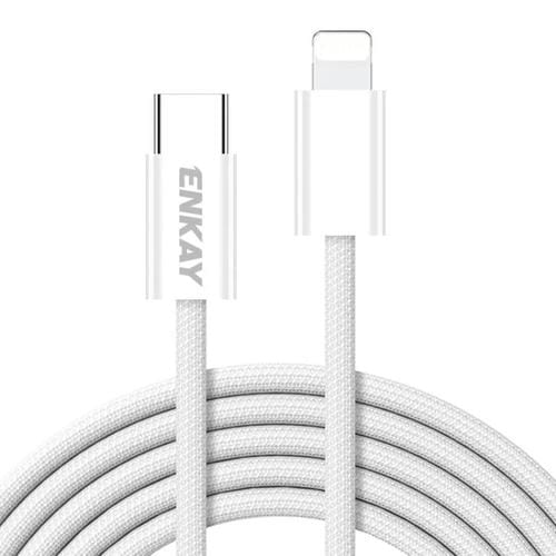 Cable De Datos Usb-C A 8 Pines Enkay CB175 Carga PD 27W 1,5 M (Blanco)