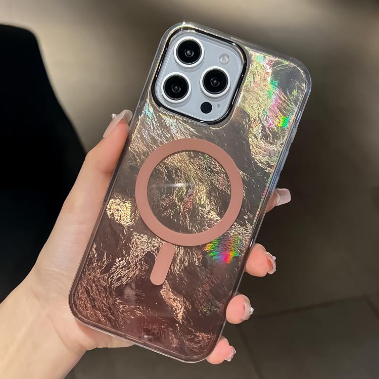 Estuche para Teléfono Magsafe iPhone 12 Pro Max Textura Glaciar Degradado (Oro Titanio)