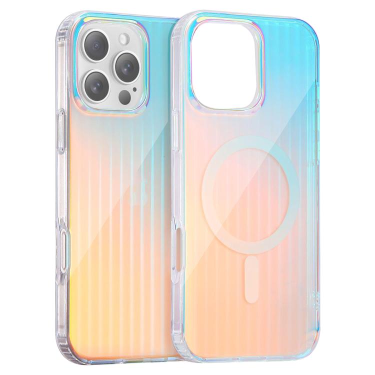 Funda para Teléfono Magsafe iPhone 16 Pro Max Textura Grabada con Láser (Rayas Verticales)