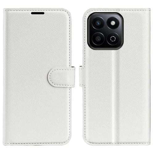 Funda de Cuero con Tapa Horizontal y Soporte para Honor 200 Smart Litchi Texture (Blanca)