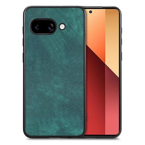 Funda de Cuero Vintage con Tapa Trasera de PC para Google Pixel 9A (Verde)