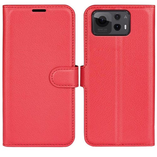 Funda de Cuero con Tapa Horizontal y Textura de Lichi para Asus Zenfone 12 Ultra (Rojo)