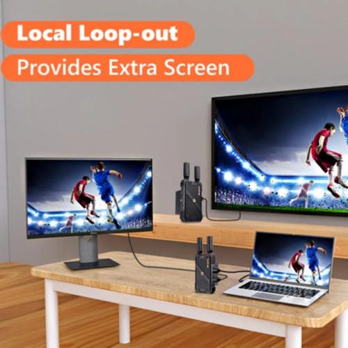 Transmisor Receptor HDMI Extensor Inalámbrico Bovbox 082 1080P H.265 Baja Latencia 400 M (Enchufe EE.UU)