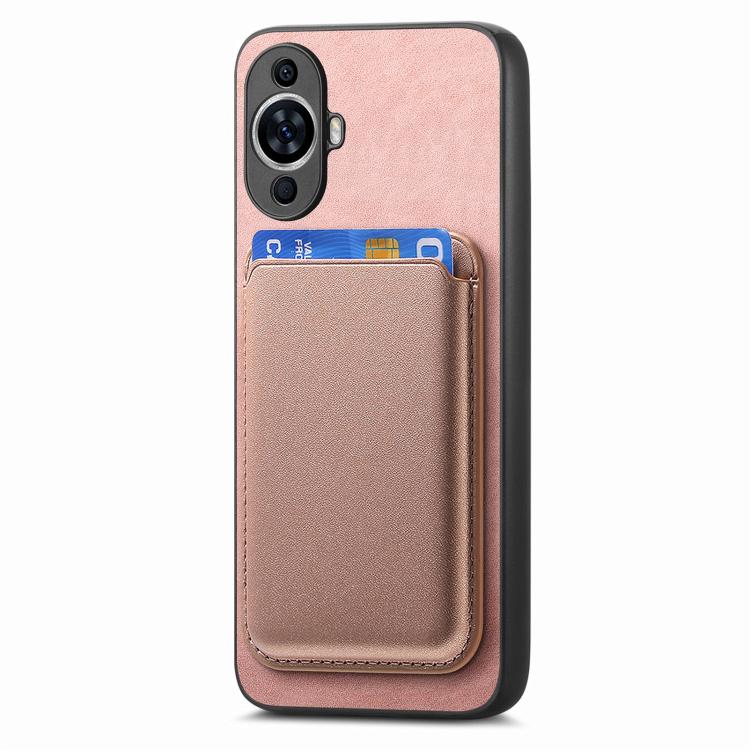 Funda Trasera de PU con Tarjetero Magsafe para Huawei Nova 13 (Rosa)