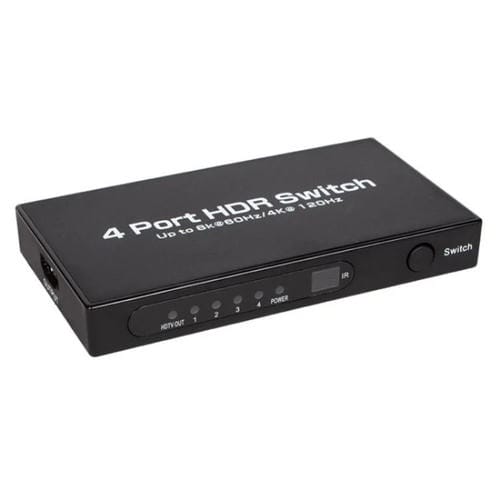 Adaptador HDMI Q8-4 4X1 con Control Remoto HDMI 2.1 8K 60Hz para Cine en Casa y Juegos (Enchufe EE.UU)
