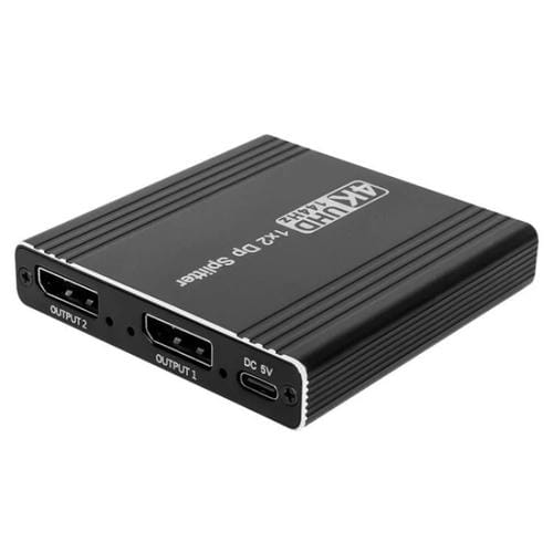 Extractor de Audio FD 1X2 4K 144Hz Divisor DisplayPort 1.4 Concentrador MST Doble DisplayPort Enchufe UE