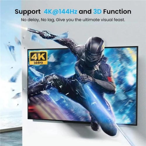 Extractor de Audio FD 1X2 4K 144Hz Divisor DisplayPort 1.4 Concentrador MST Doble DisplayPort Enchufe UE