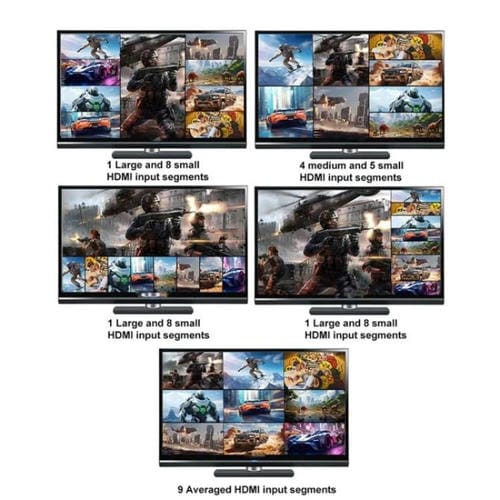 Adaptador de Salida Jqf1 9 en 1 Divisor de Pantalla Conmutador Multivisor HDMI 4K Enchufe UE