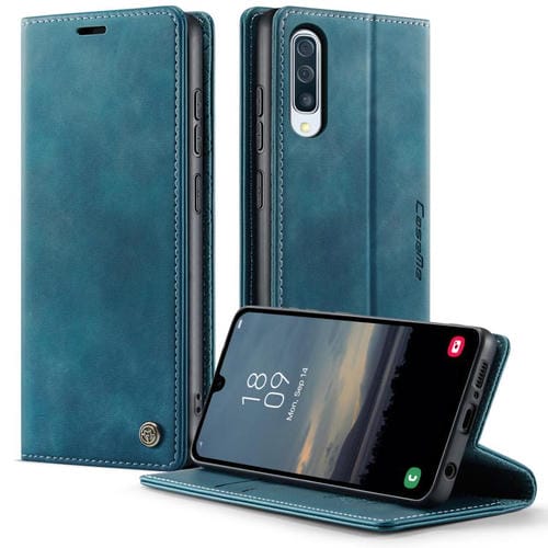 Funda CaseMe 033 para Samsung Galaxy A50s/A30s, forro de piel de becerro, microfibra y bloqueo RFID (verde)