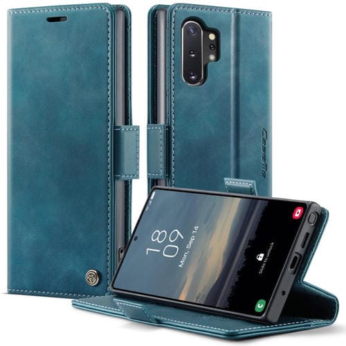 Funda CaseMe 033 para Samsung Galaxy Note10+, forro de piel de becerro, microfibra y bloqueo RFID (verde)