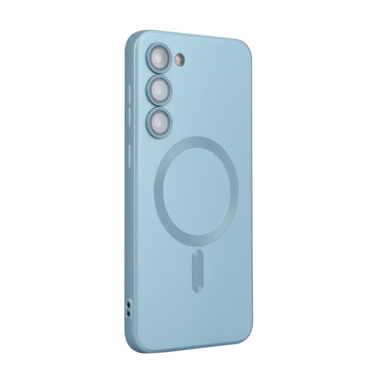 ENKAY - Funda de TPU mate MagSafe con película para lente para Samsung Galaxy S25 5G (azul sierra)