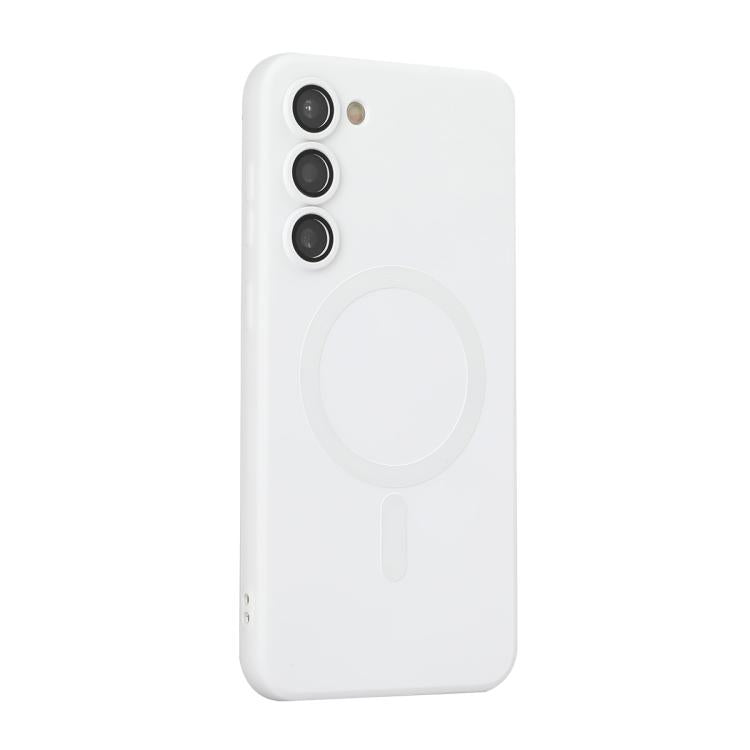 ENKAY - Funda de TPU mate MagSafe con película para lente para Samsung Galaxy S24 5G (blanca)