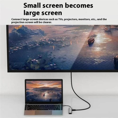 Adaptador Tipo-C 2403 Hub USB 5 en 1 RJ45 100M USB3.0 USB2.0 4K/30Hz HD PD100W