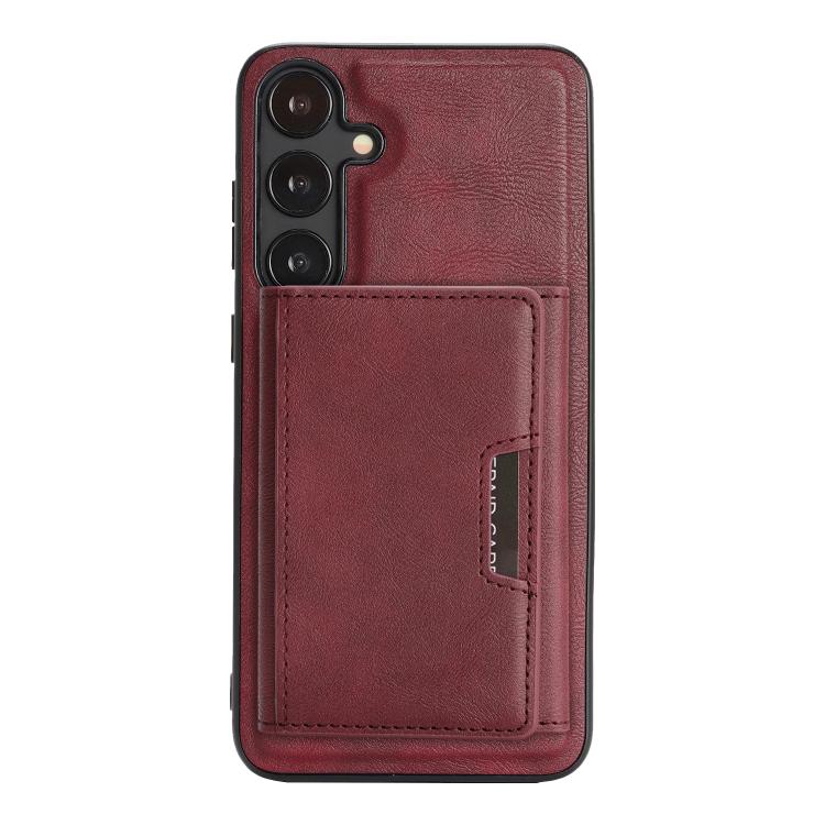 Funda de cuero plegable triple Kalebol con imán fuerte MagSafe para Samsung Galaxy S23+ 5G (roja)