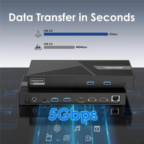 Estación de carga WAVLINK UG69PD24 12 en 1 PD 100 W para Thunderbolt 4/3 (UE)