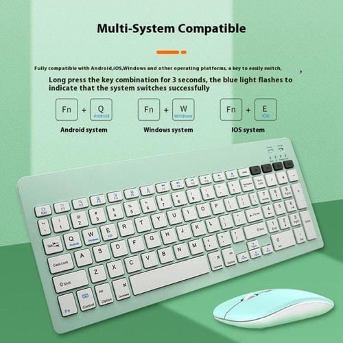 Teclado inalámbrico Bluetooth recargable 2858+030 con ratón silencioso y 800/1200/1600 DPI (negro)