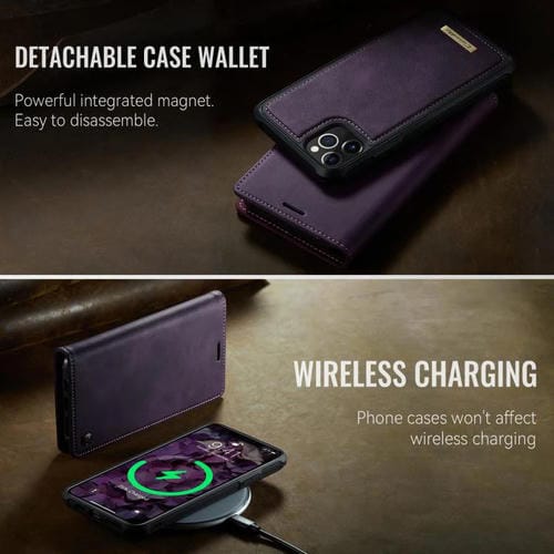 Funda de cuero desmontable CaseMe C49 para iPhone 11 Pro, con bloqueo RFID y MagSafe (morado)