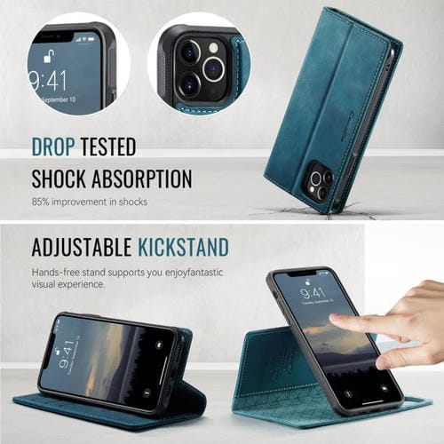 Funda de cuero desmontable CaseMe C49 con bloqueo RFID MagSafe para iPhone 11 Pro Max (verde)