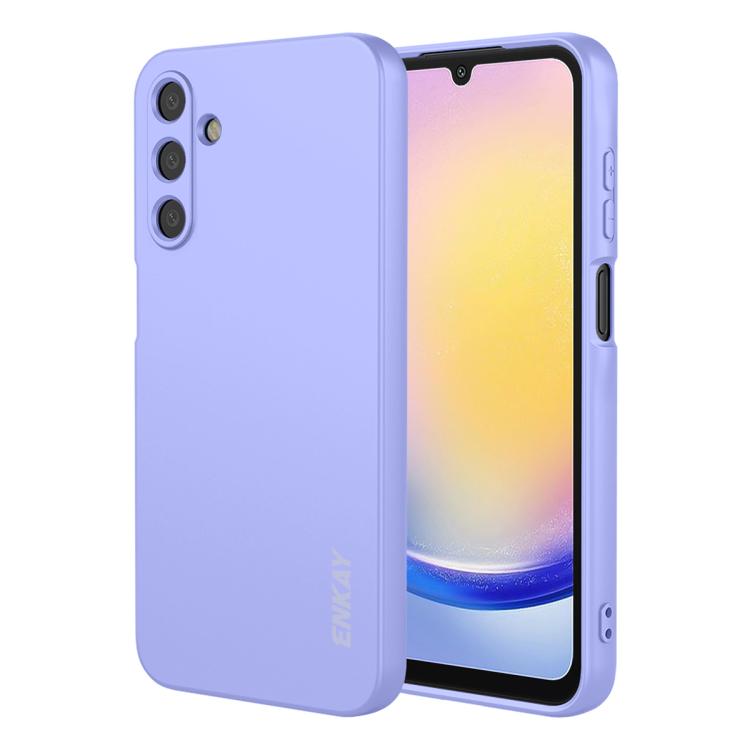 ENKAY - Funda de silicona líquida suave y antigolpes para Samsung Galaxy A25 5G (morada)