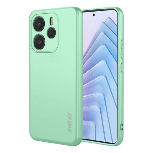 Funda ENKAY de silicona líquida suave y a prueba de golpes para Redmi Note 14 4G (164 mm) (verde claro)