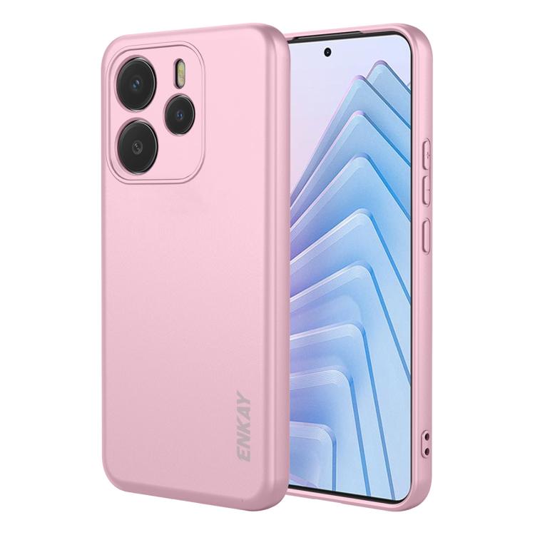 ENKAY - Funda de silicona líquida suave a prueba de golpes para Redmi Note 14 5G (India/Global) (rosa)