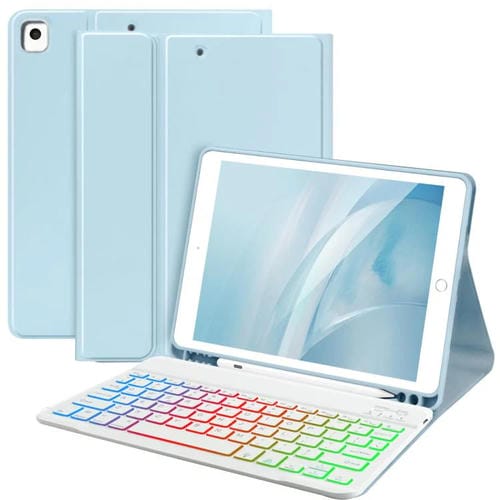 Funda magnética con teclado Bluetooth para iPad Pro 11 2024 (azul cielo)