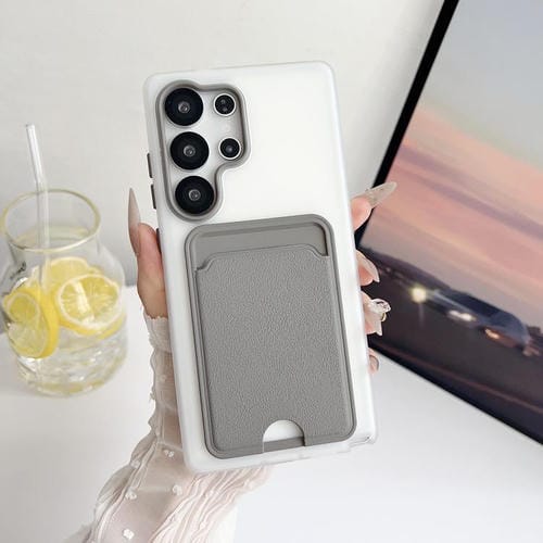 Funda de cuero con textura para Samsung Galaxy S25 Ultra 5G, a prueba de golpes (gris)