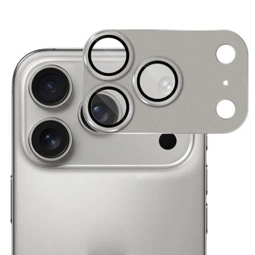 ENKAY - Lente de cámara antirreflejos con armadura esmerilada y película de vidrio templado de aleación de aluminio (gris) para iPhone 17 Pro Max