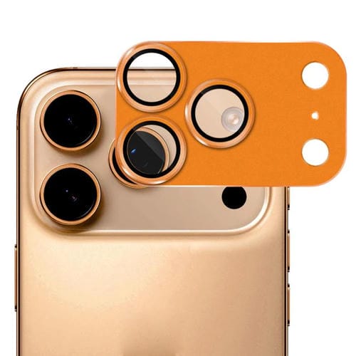 ENKAY - Lente de cámara antirreflejos con armadura esmerilada y película de vidrio templado de aleación de aluminio para iPhone 17 Pro Max (naranja)